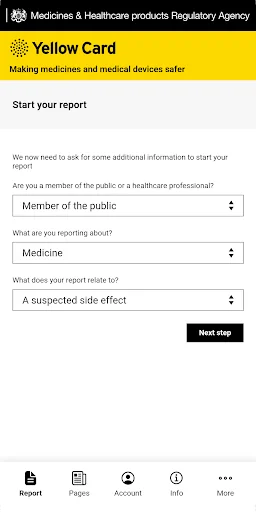 Yellow Card Scheme screenshot 3