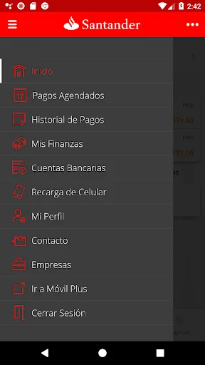 Pagos Santander screenshot 2