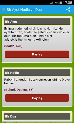 Bir Ayet Hadis ve Dua