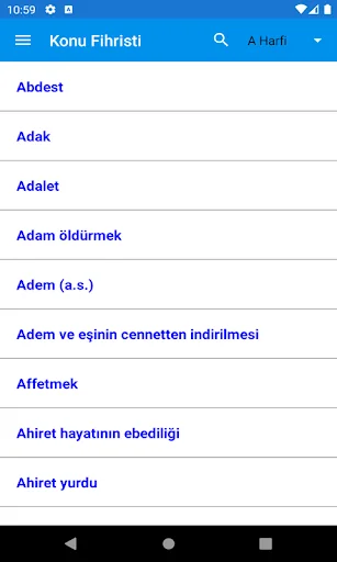 Kur'an-ı Kerim Konu Fihristi