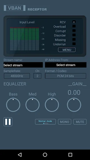 VBAN Receptor screenshot 1