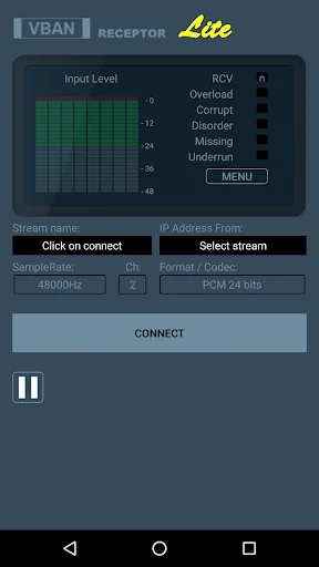 VBAN Receptor Lite screenshot 1