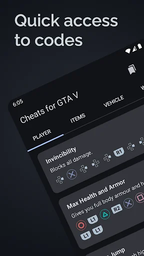 Cheat Codes for 5 (V) screenshot 1