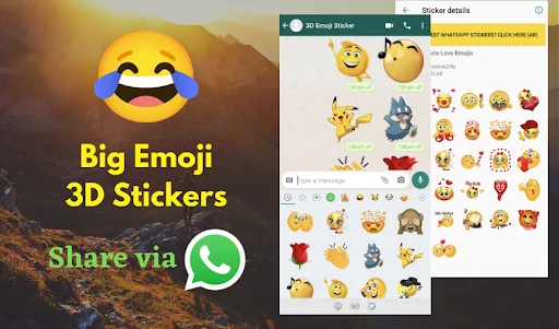 3D Emoji Stickers for WhatsApp