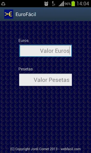 EuroFacil - de Euros a Pesetas