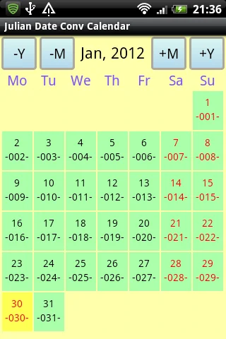 Julian Date Conv Calendar screenshot 1