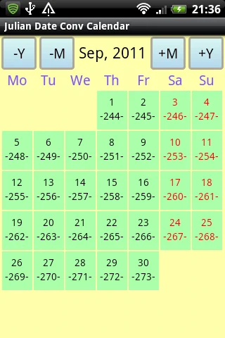 Julian Date Conv Calendar screenshot 2