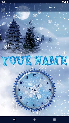 Winter Snow Clock Wallpaper screenshot 2
