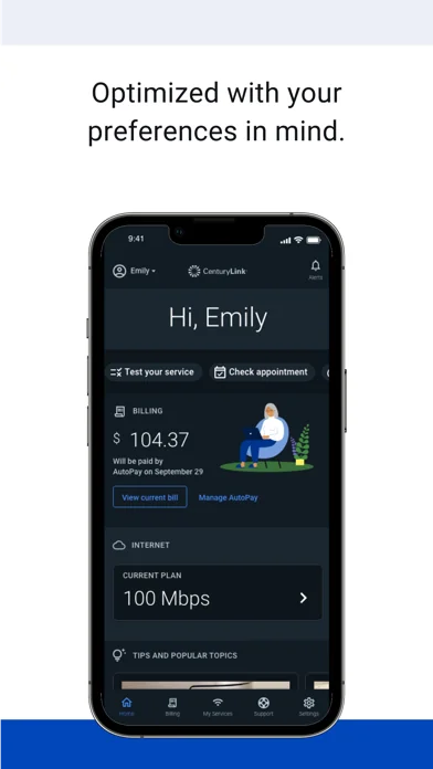 My CenturyLink screenshot 2