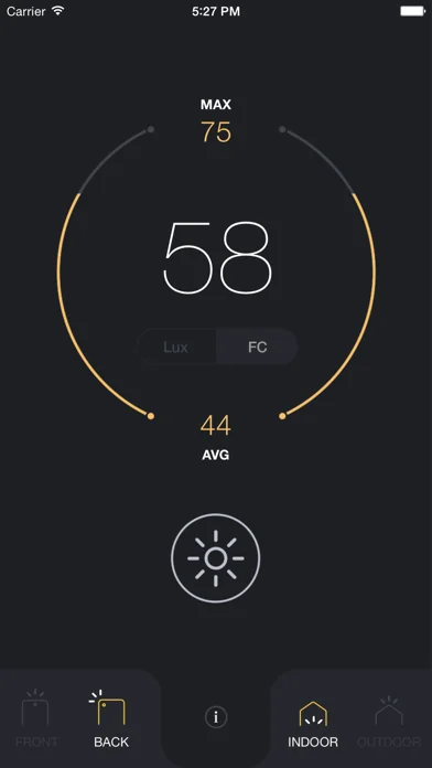 Light Meter - lux and foot candle measurement tool screenshot 2