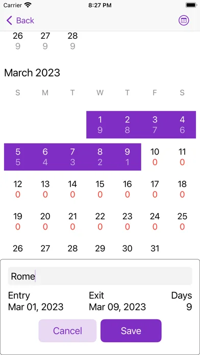 Schengen Calculator 90/180 screenshot 2