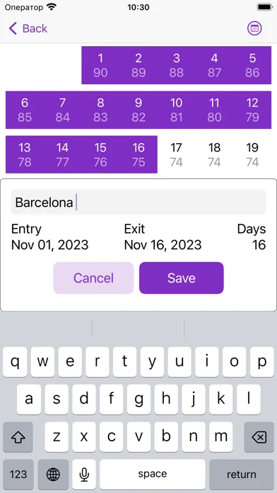 Schengen Calculator 90/180 screenshot 3