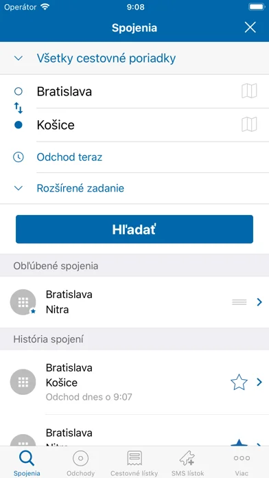 Cestovné poriadky CP screenshot 1