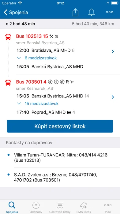 Cestovné poriadky CP screenshot 4