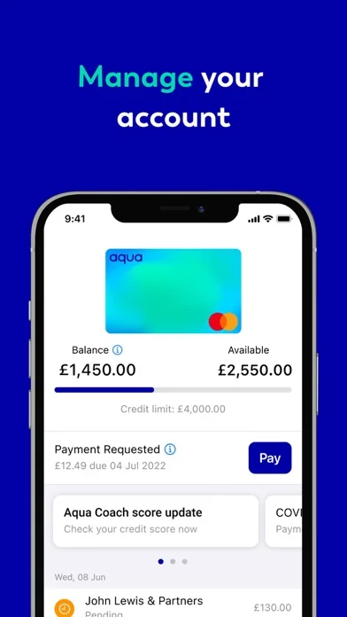 Aqua credit card screenshot 2
