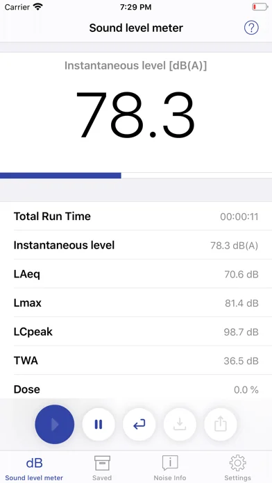 NIOSH Sound Level Meter screenshot 1