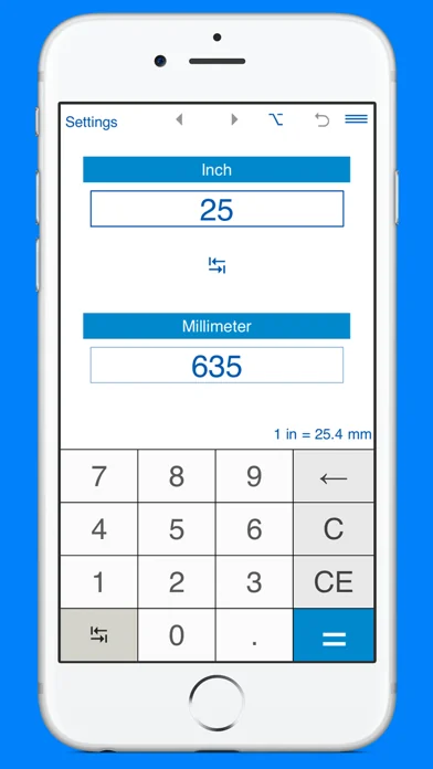 Inches to mm converter