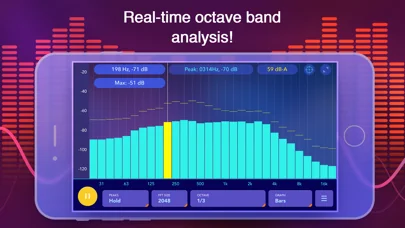 Octave Band Real Time Frequency Analyzer and Sound Level Meter