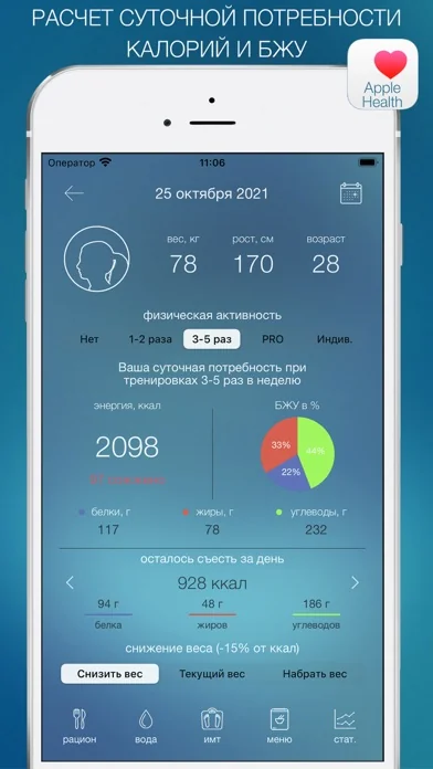 Дневник Питания - Мой Рацион! screenshot 1