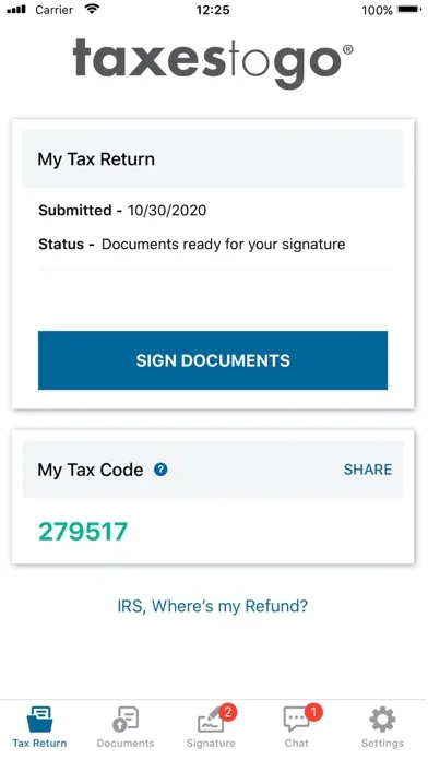 TaxesToGo screenshot 2