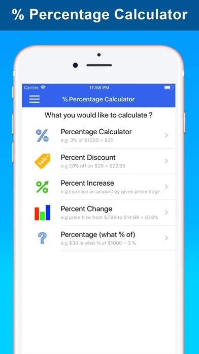 % Prozentsatz Rechner Pro