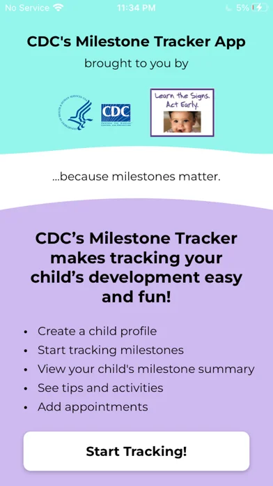 CDC's Milestone Tracker screenshot 1