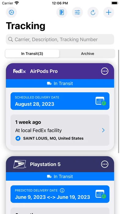 Deliveries Package Tracker