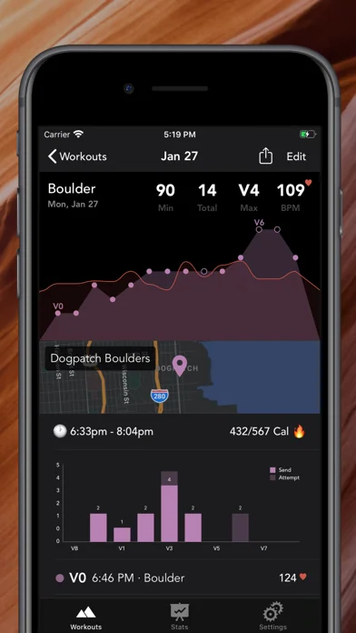 Pinnacle Climb Log screenshot 4