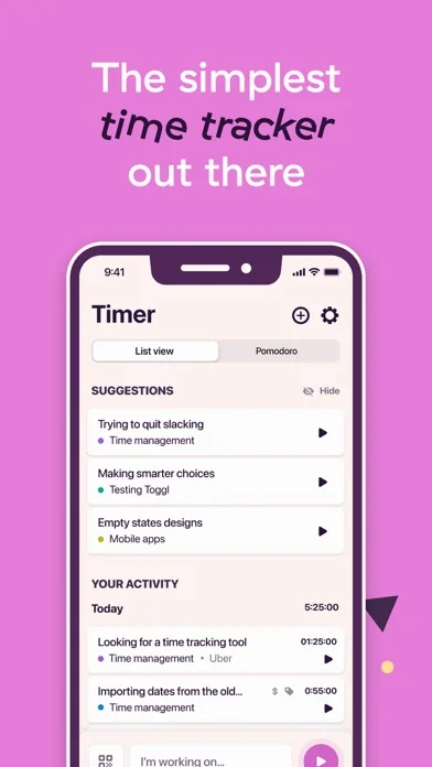 Toggl Track: Hours & Time Log screenshot 2