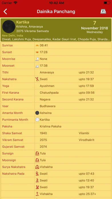 Hindu Calendar - Drik Panchang screenshot 2