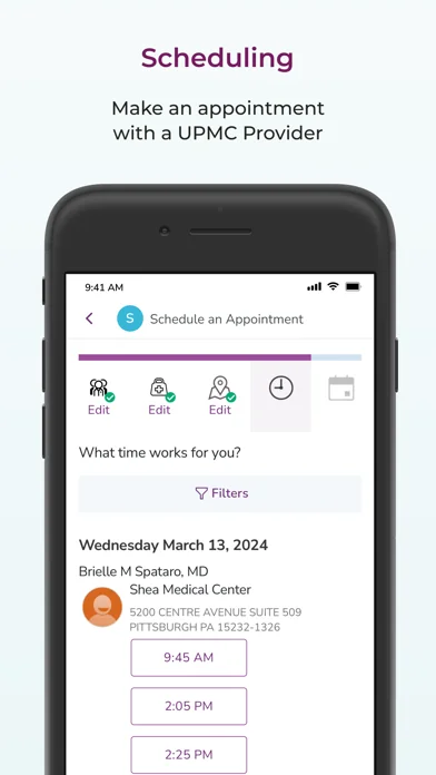 MyUPMC screenshot 3