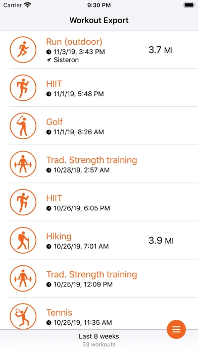 Workout Export