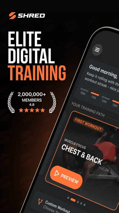 SHRED: Gym & Home Workouts screenshot 1