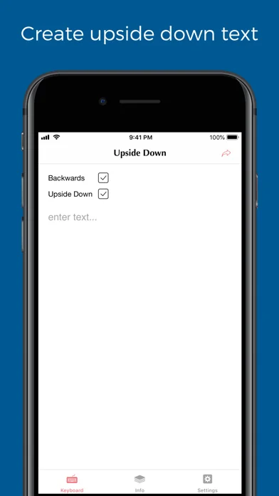 Upside down text keyboard