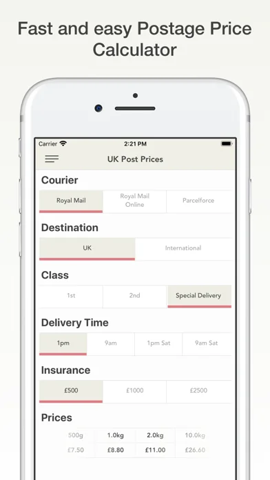 UK Post Prices