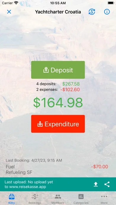 Reisekasse-App screenshot 1