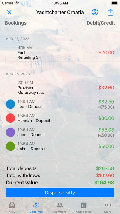Reisekasse-App screenshot 2