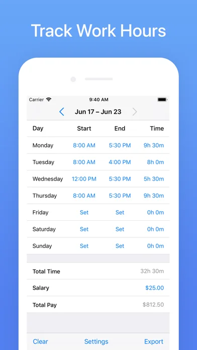 Hours Tracker: Time Calculator screenshot 1