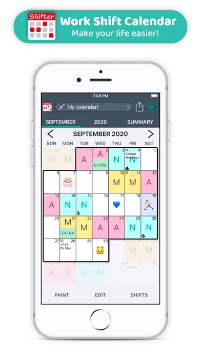 Arbeitsschicht Kalender