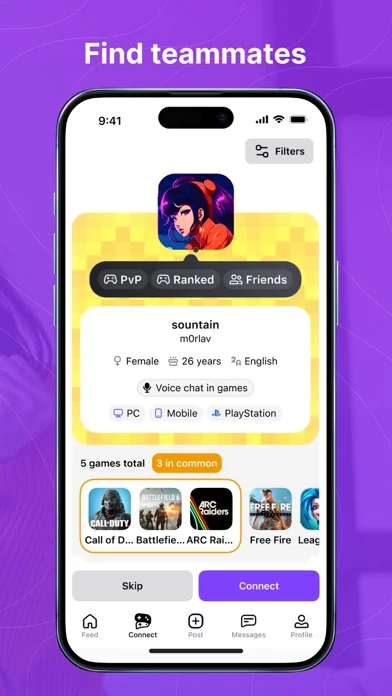 Gameram: Find gaming teammates screenshot 1