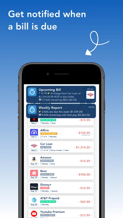 BillOut - Bill reminder screenshot 1