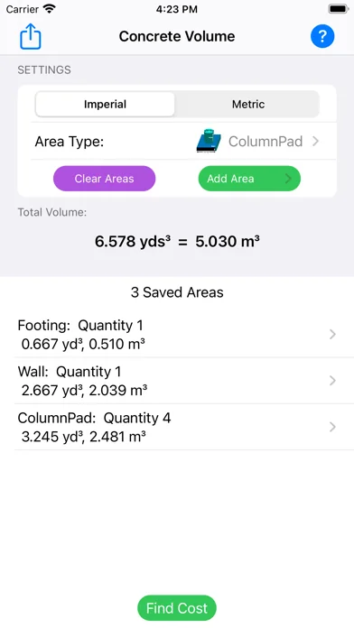 Concrete Volume Assistant