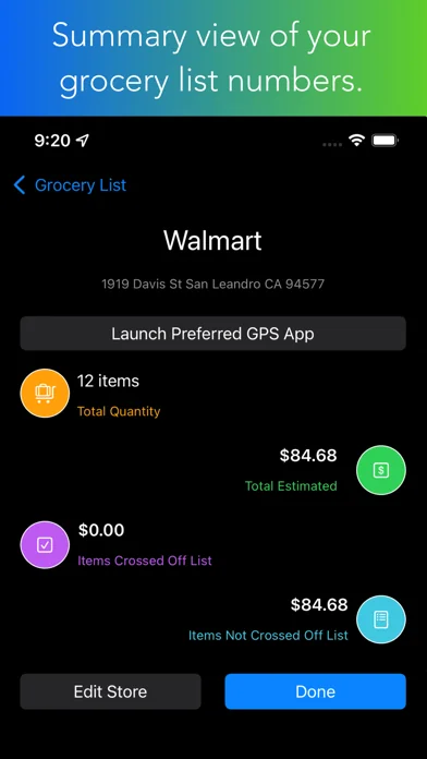 Jot Shopping List