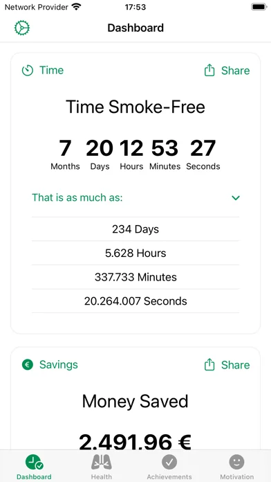 Oxygen - Rauchfrei Tracker