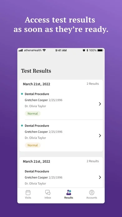 athenaPatient screenshot 2