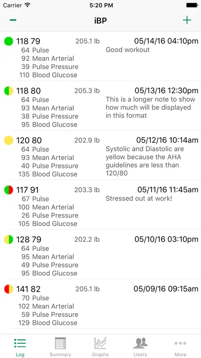 iBP Blood Pressure screenshot 1