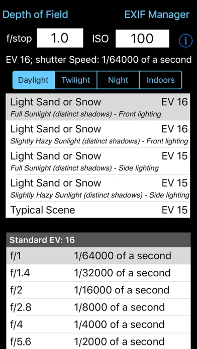 Exposure Calculator