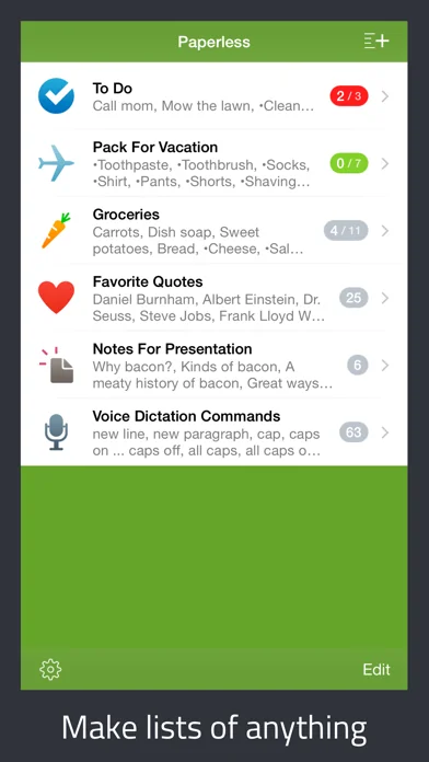Paperless: Lists + Checklists screenshot 1