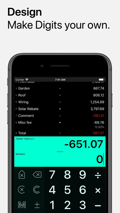 Digits Tape Calculator