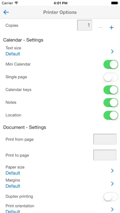 CalPrint for iPhone screenshot 2